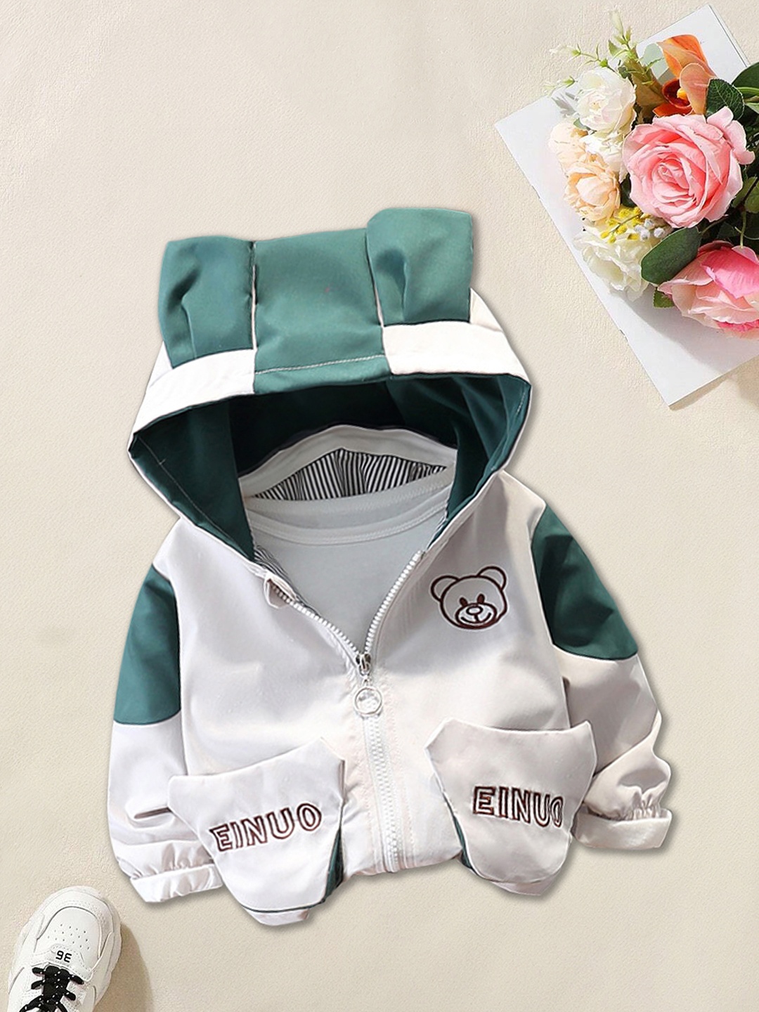 

FOREVER FRIDAY Boys Printed Hooded Sweatshirt, Green
