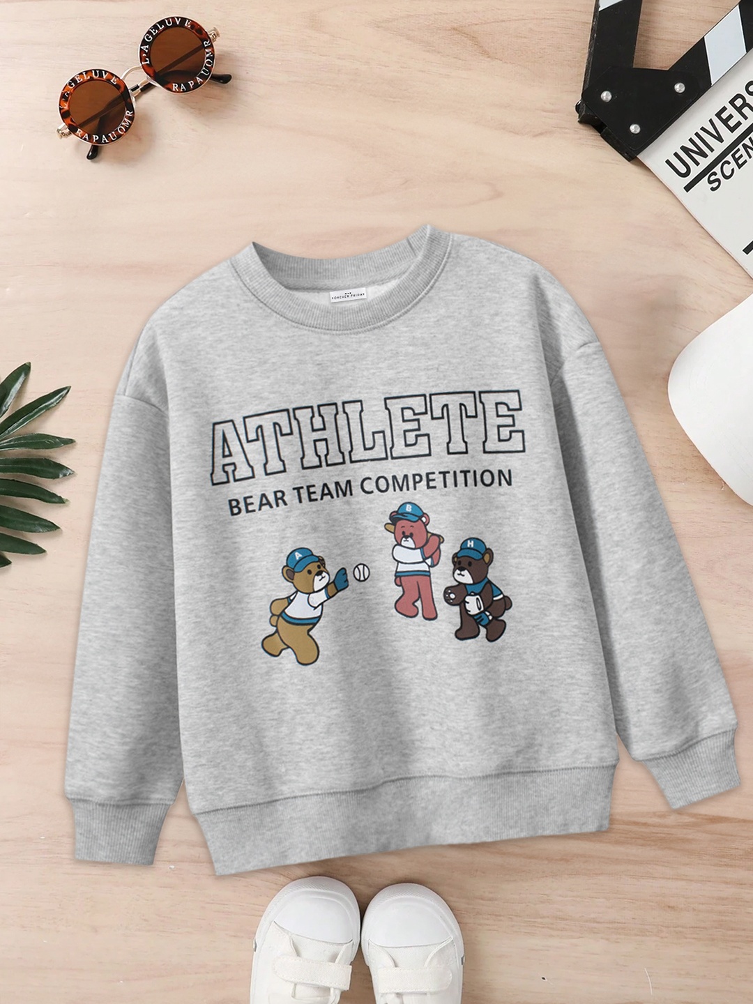 

FOREVER FRIDAY Boys Cotton Typography Printed Sweatshirt, Grey