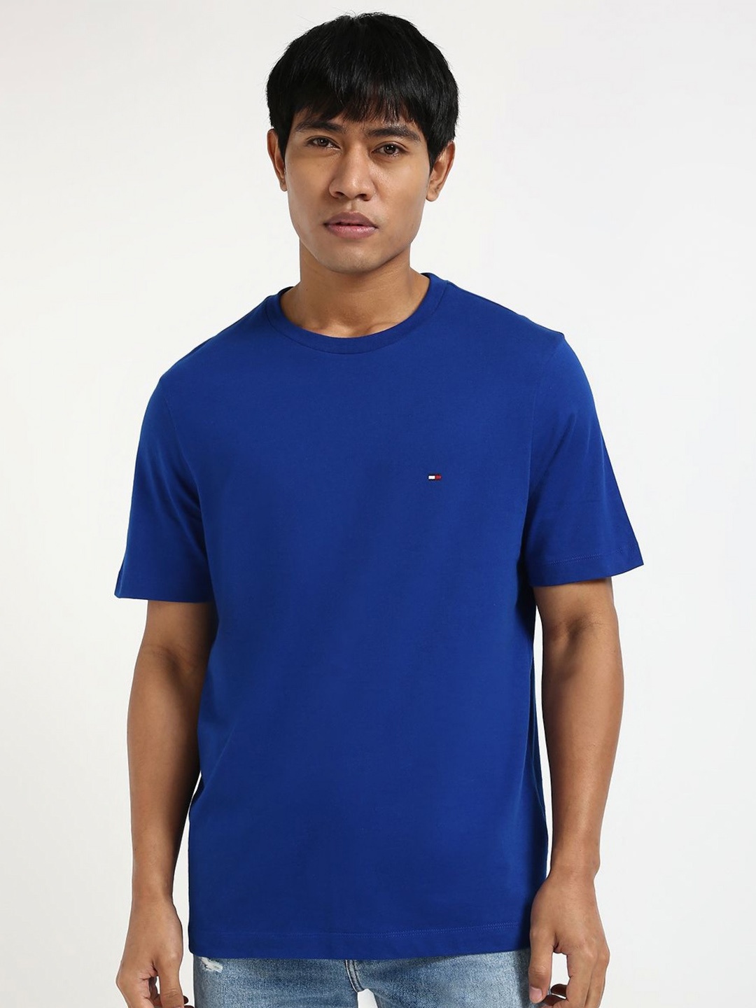

Tommy Hilfiger Men Solid Round Neck Cotton T-shirt, Blue