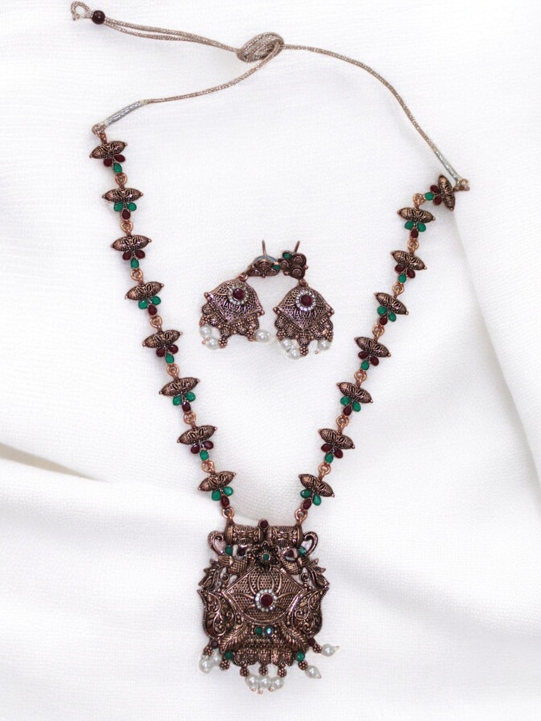 

Jolly Faces Copper-Plated Necklace Set