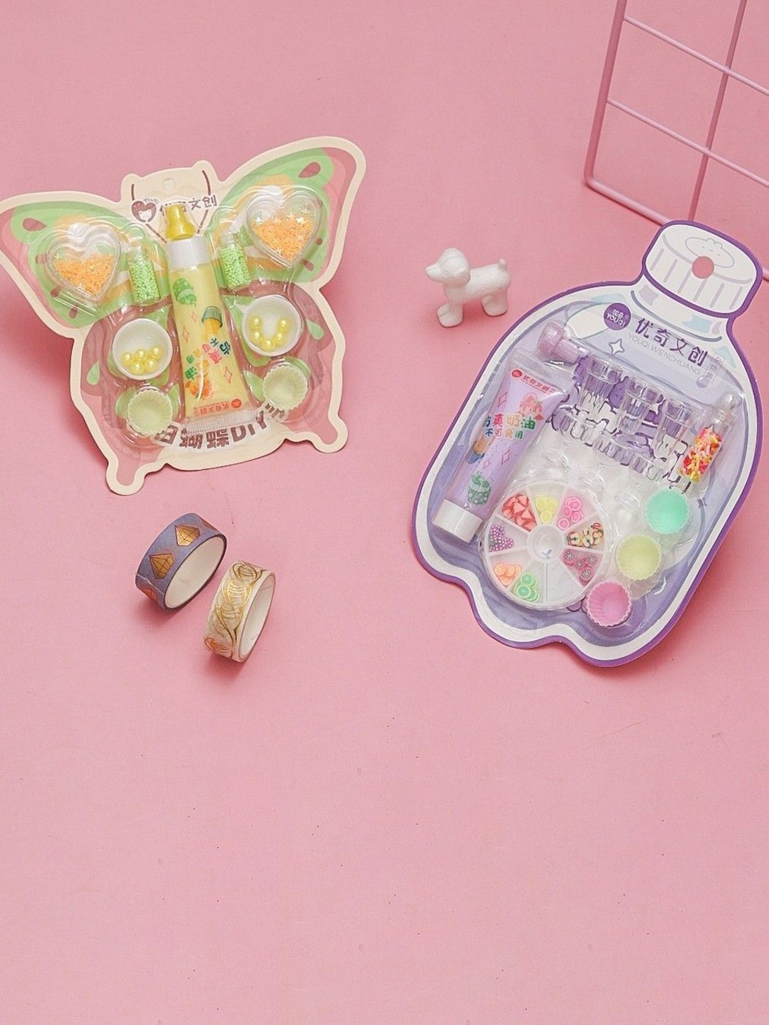

Yellow Bee Girls Pink Cakes & Ice cream Themed DIY Resin Craft Kits, Purple