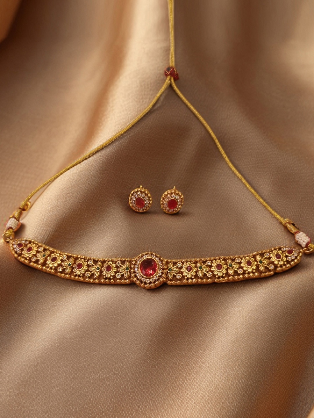 

Kalakrith Milano Choker Necklace Set, Gold