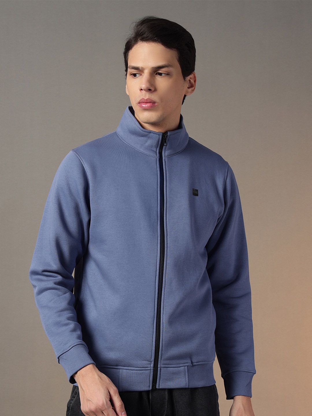 

FCK GOLD Men Front-Open Sweatshirt, Blue