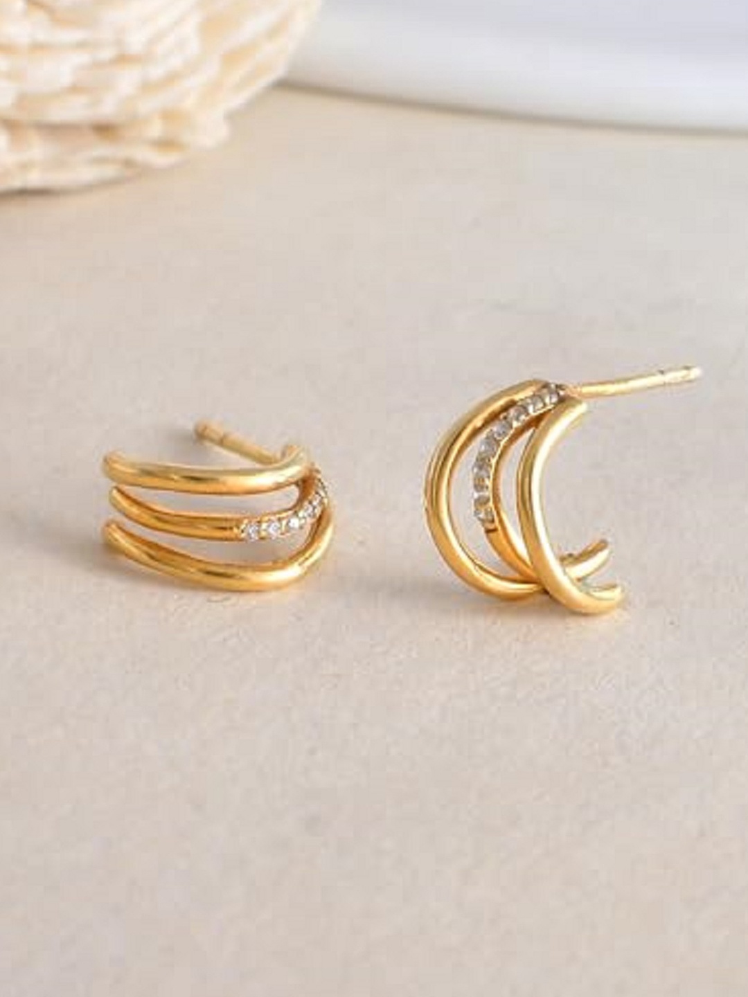 

ROOVI Contemporary Half Hoop Earrings, Gold