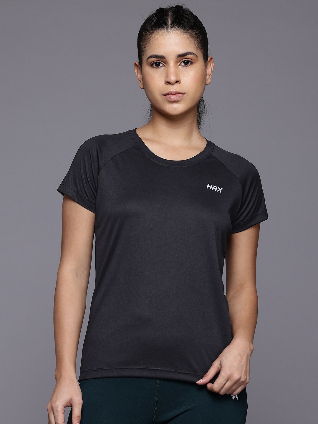 

HRX by Hrithik Roshan Women Training Rapid-Dry T-shirt, Black