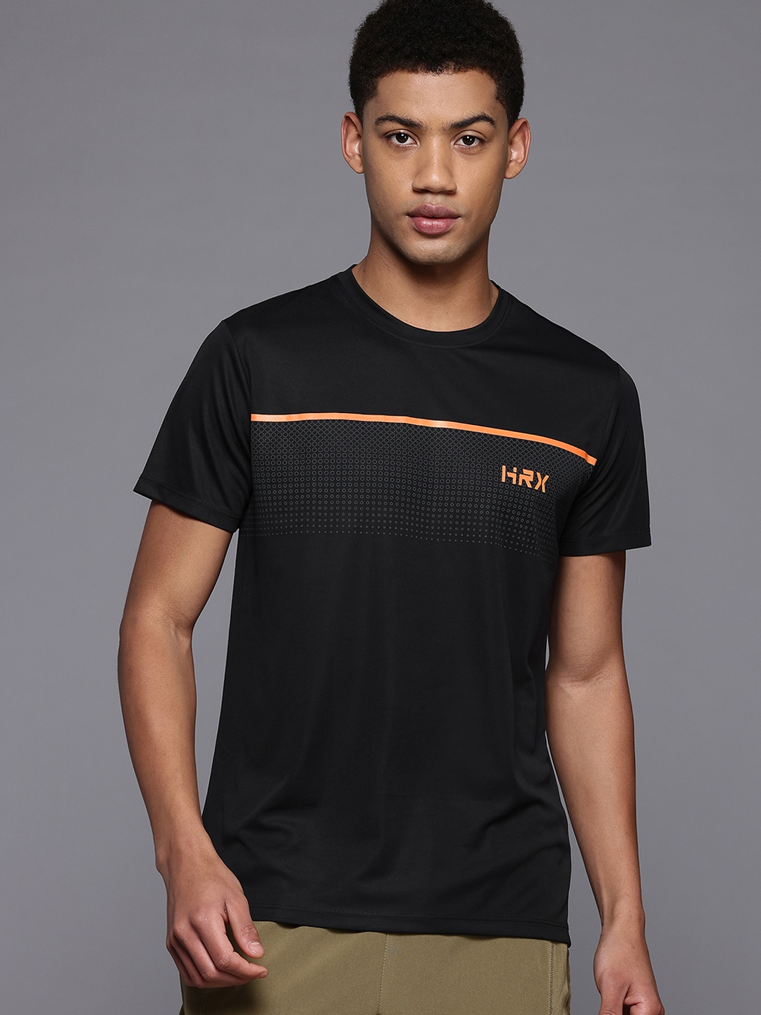 

HRX by Hrithik Roshan Rapid-Dry Printed Training T-shirt, Black