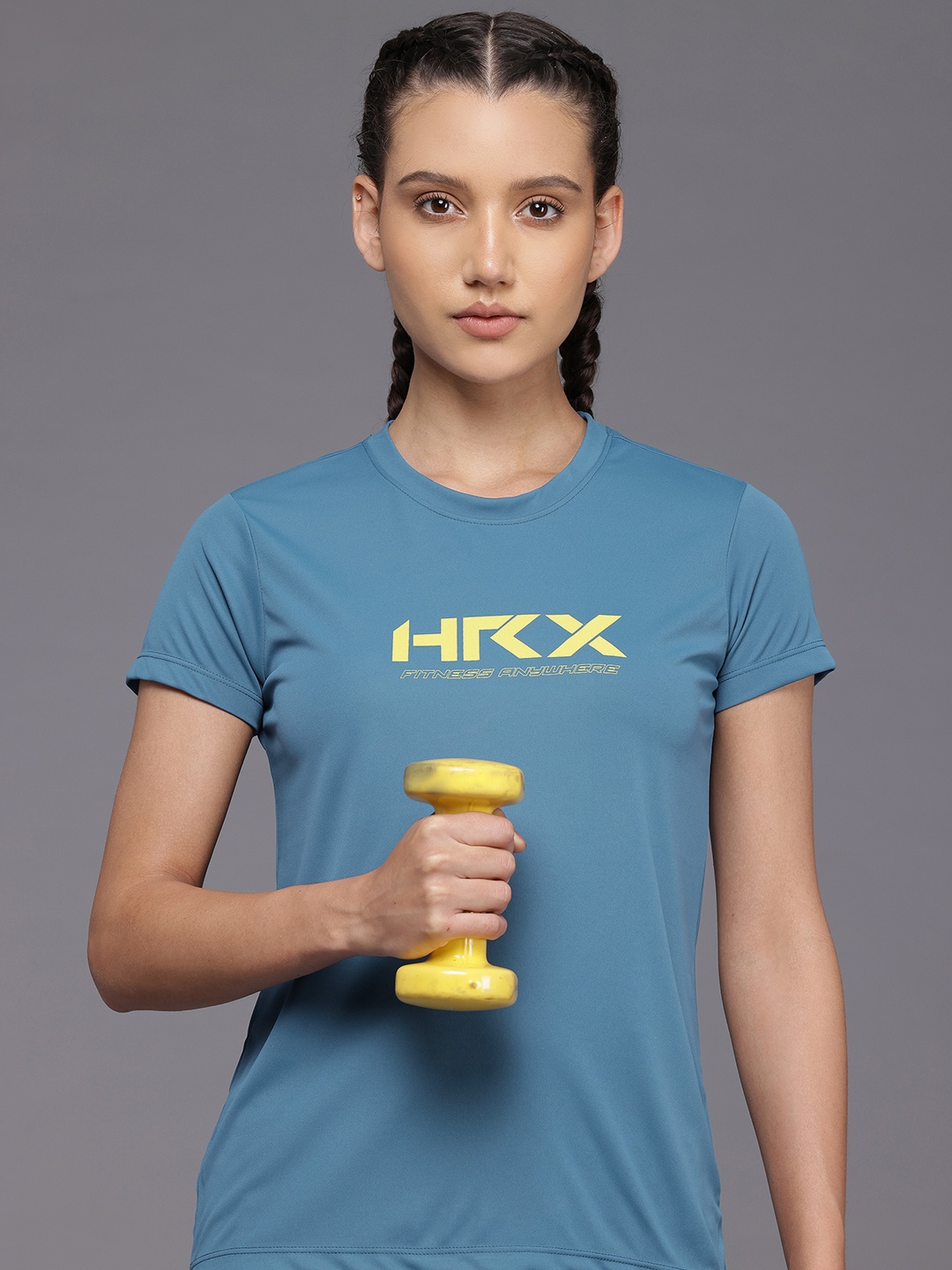 

HRX by Hrithik Roshan Printed Rapid-Dry Training T-shirt, Blue