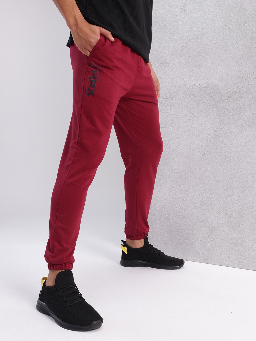 

HRX by Hrithik Roshan Men Printed Lifestyle Joggers, Maroon