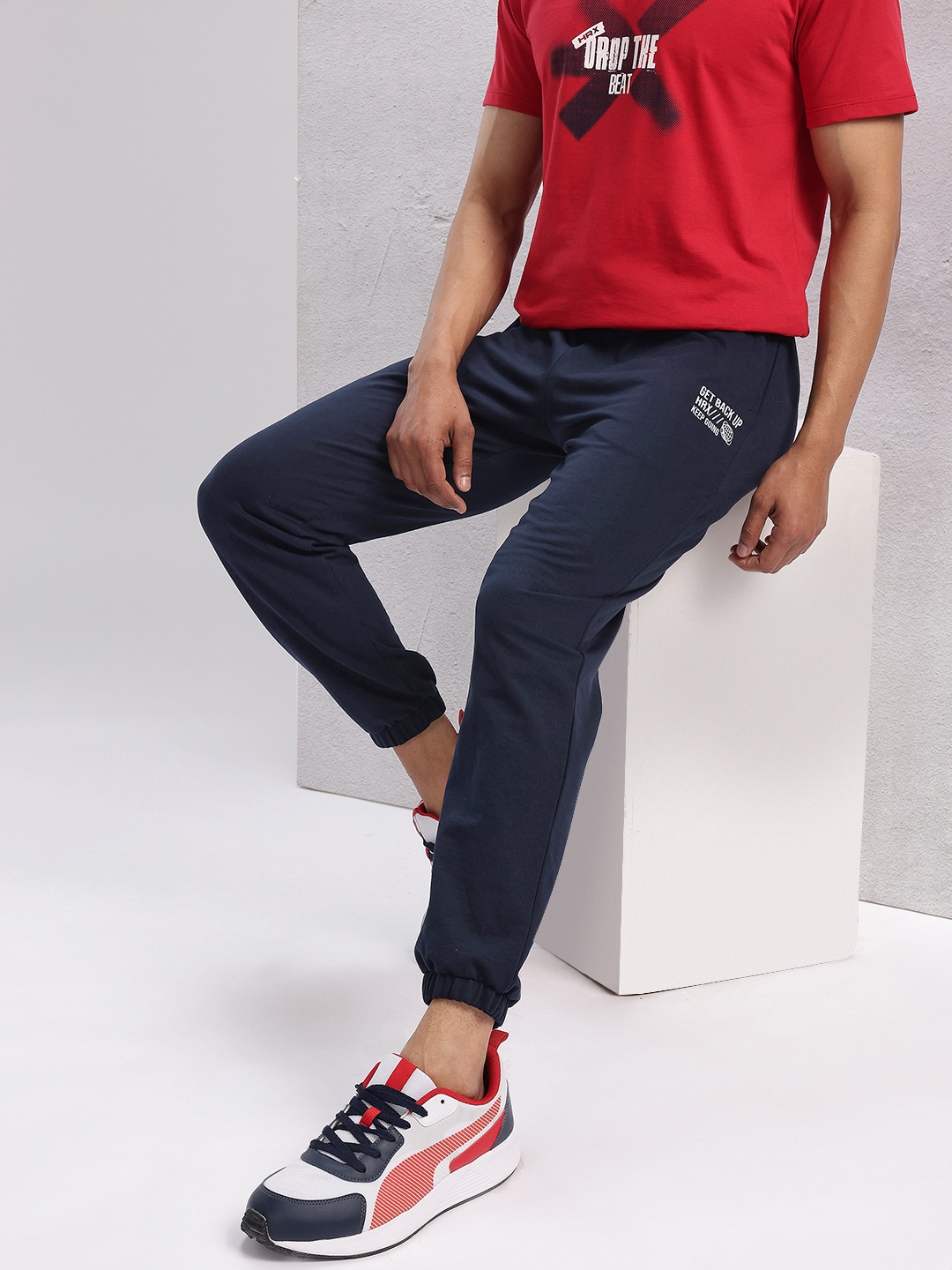 

HRX by Hrithik Roshan Men Lifestyle Joggers, Navy blue