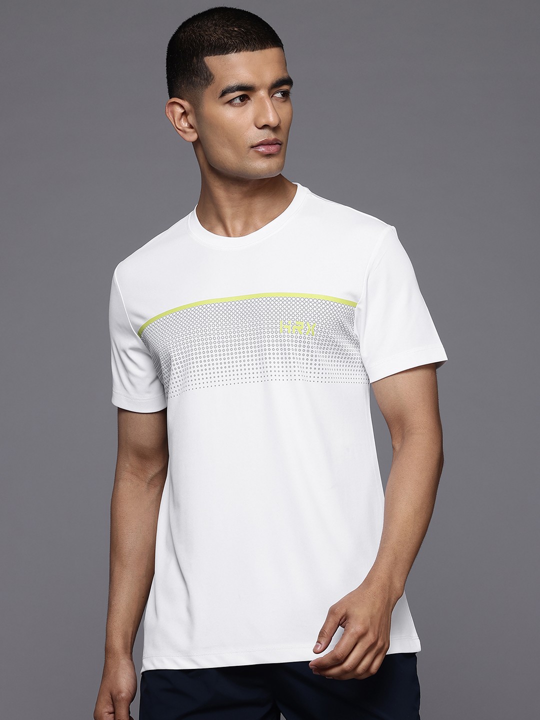 

HRX by Hrithik Roshan Rapid-Dry Brand Logo Print Training T-shirt, White