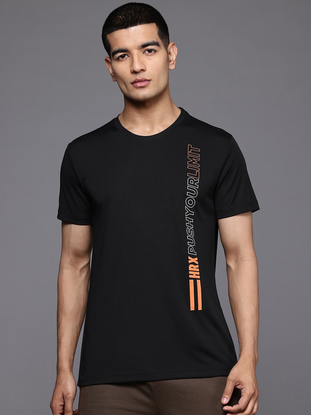 

HRX by Hrithik Roshan Typography Print Regular Fit Rapid-Dry Training T-shirt, Black