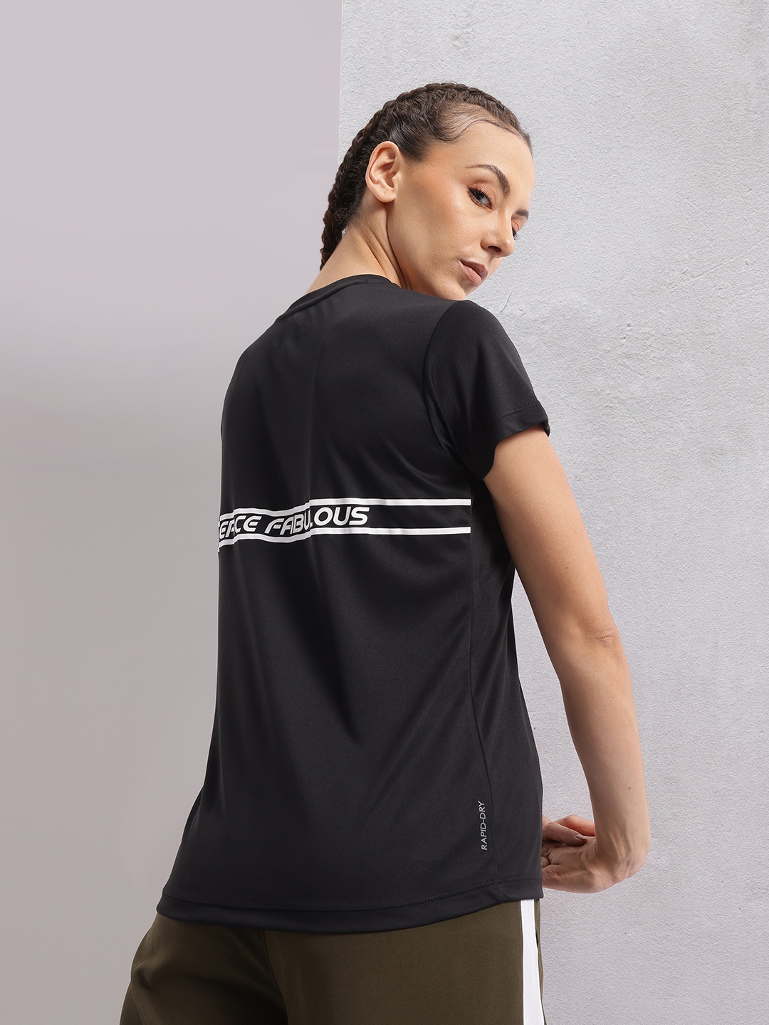 

HRX by Hrithik Roshan Printed Rapid-Dry Training T-shirt, Black