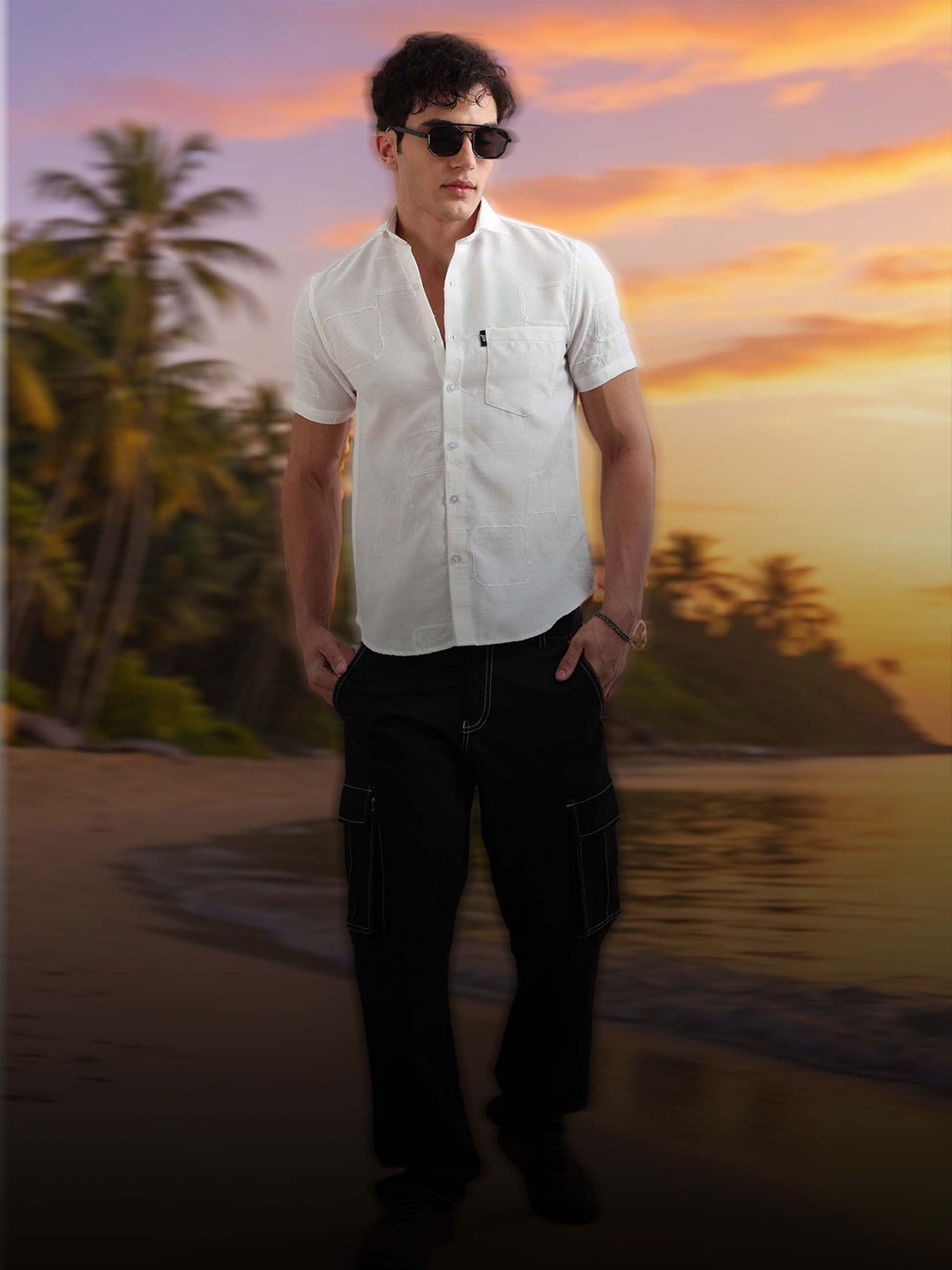 

HOUSE OF MAHNOTS Men Classic Opaque Casual Shirt, White
