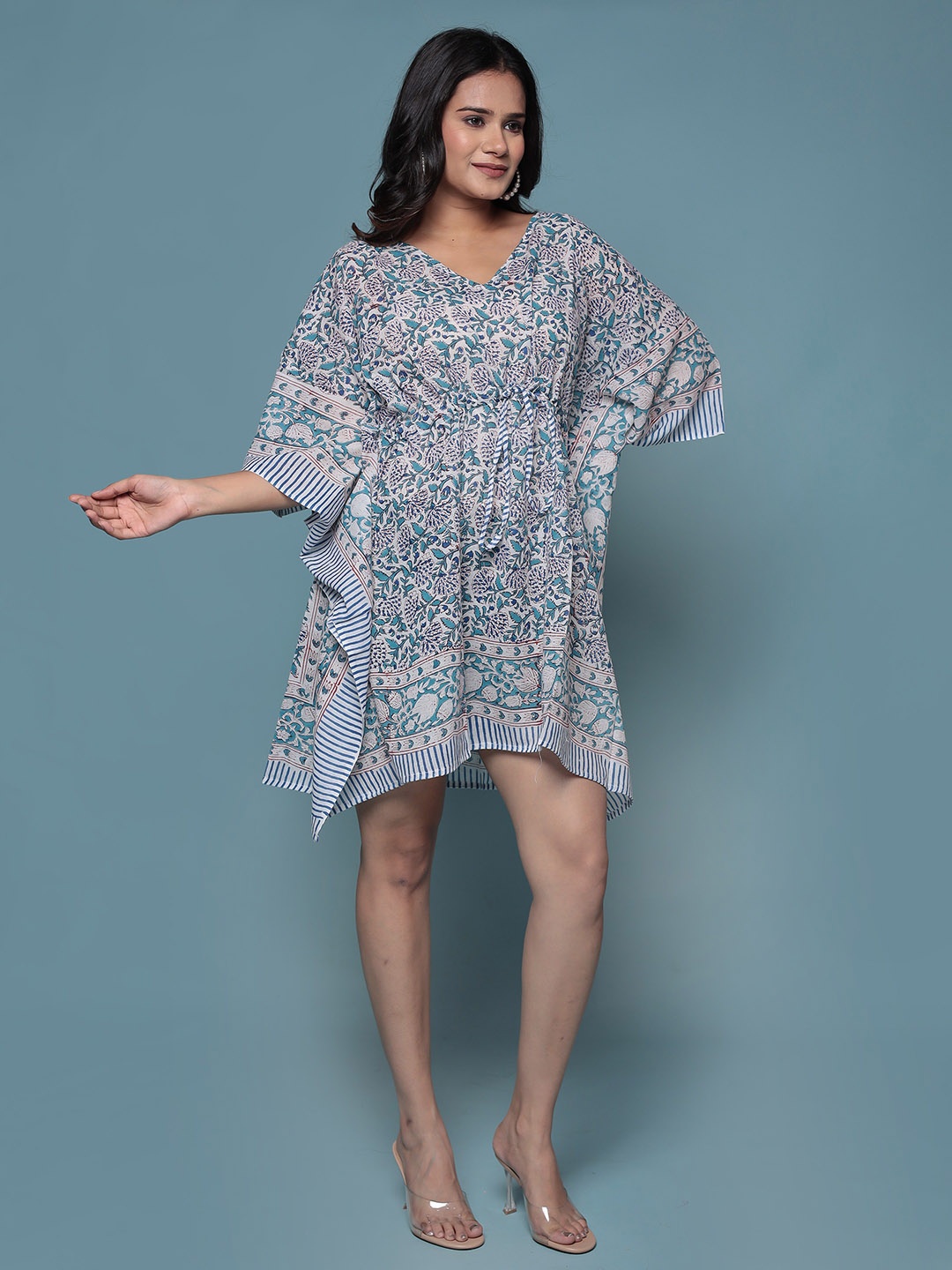 

Bohekant Women Printed Pure Cotton Nightdress, White
