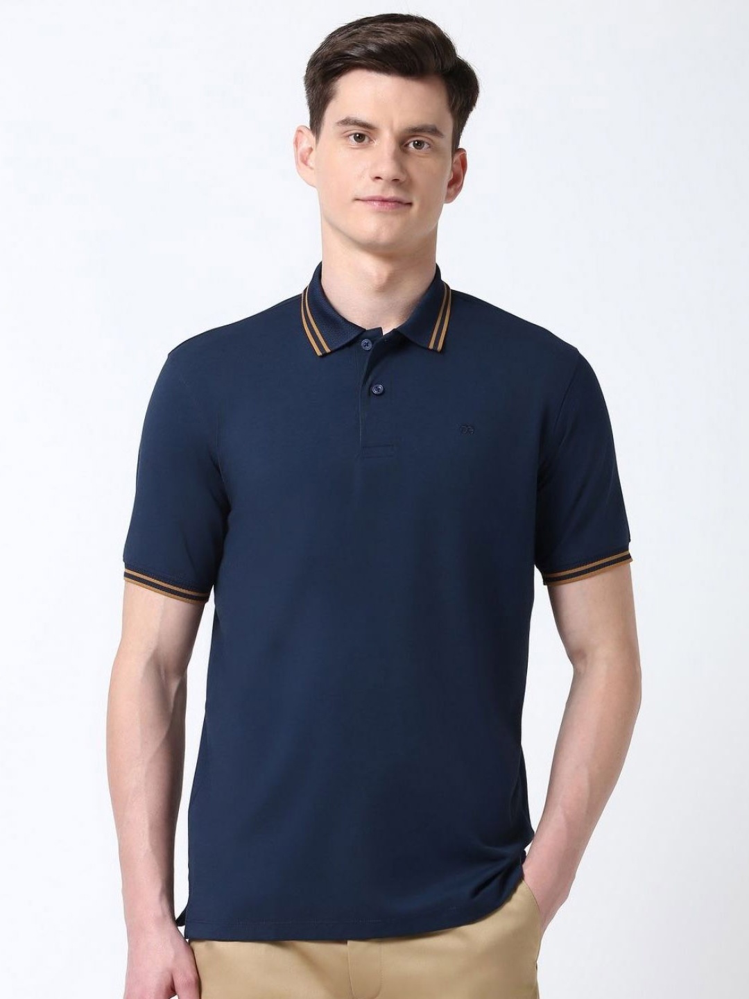 

Peter England Casuals Men Polo Collar T-shirt, Navy blue
