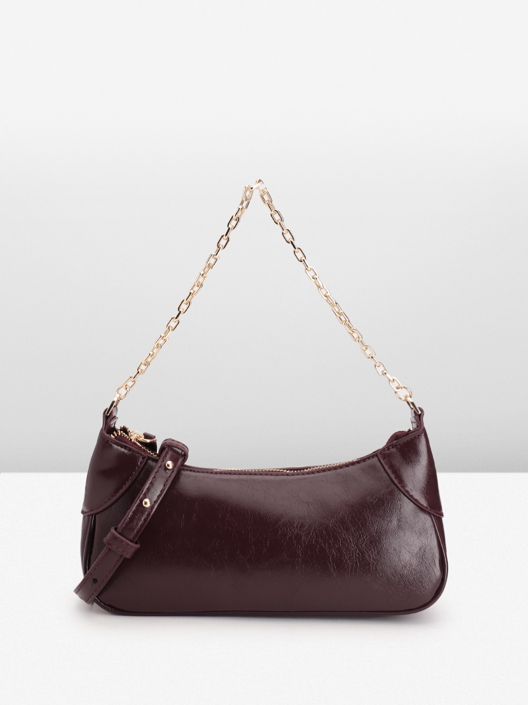 

MANGO Women Structured Shoulder Bag, Maroon