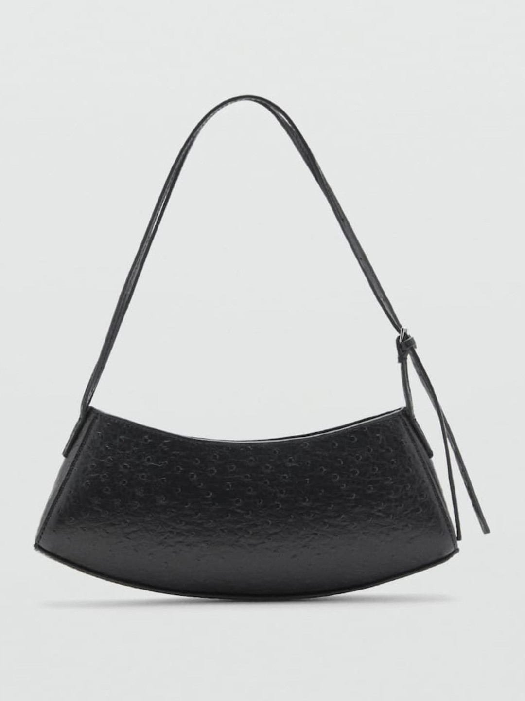 

MANGO Textured Structured Shoulder Bag, Black