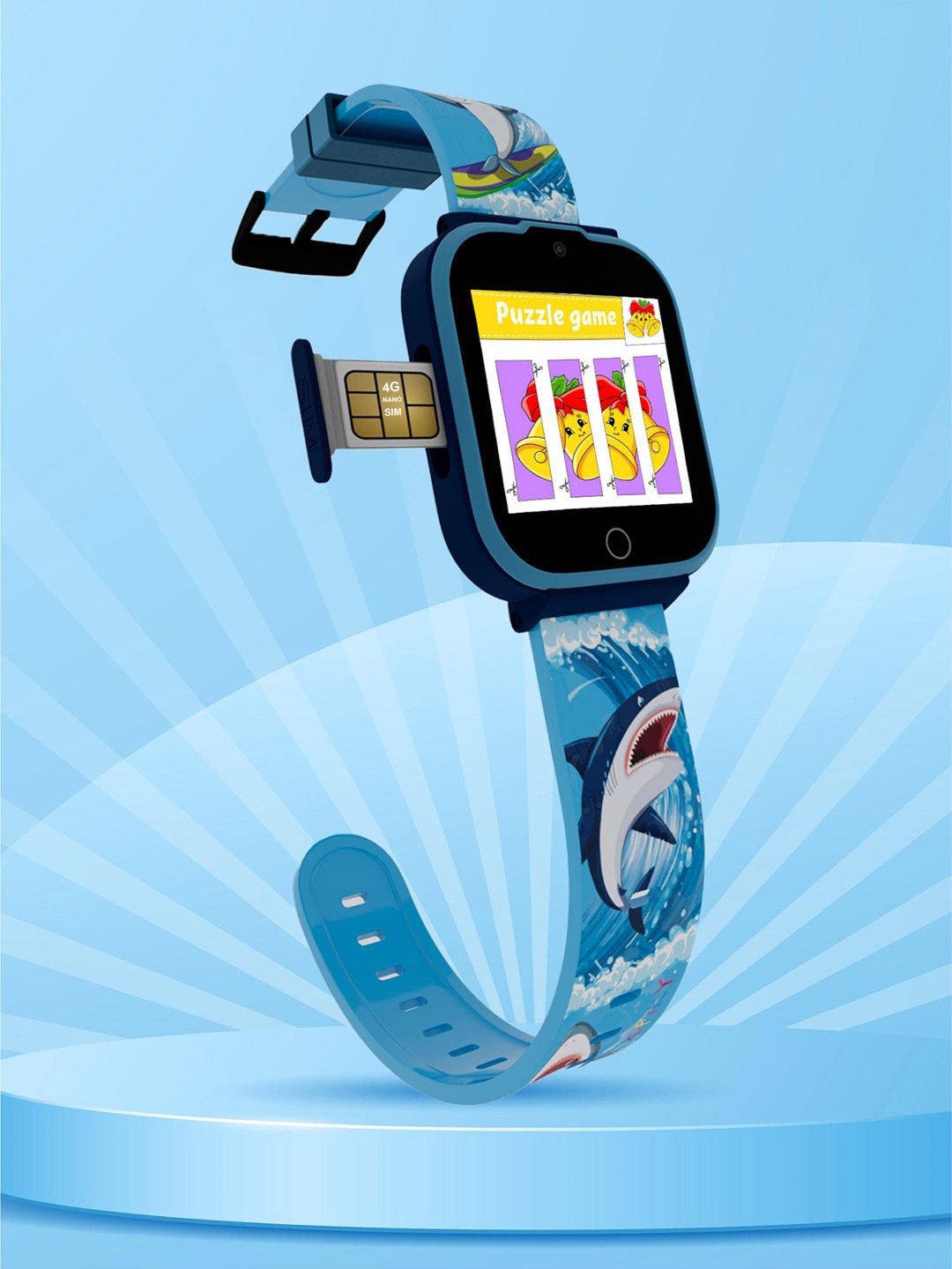 

Spiky Kids 4G Video Calling Dewatering Waterproof Smartwatch With GPS Cyclops_1124_, Blue