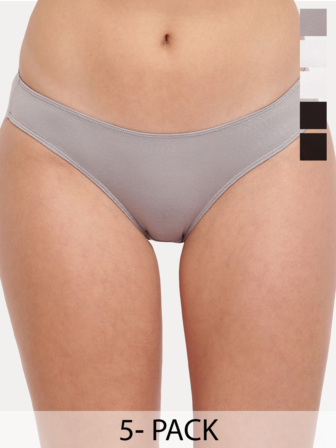 

La Intimo Women Pack of 5 Cotton Bikini Briefs, Black
