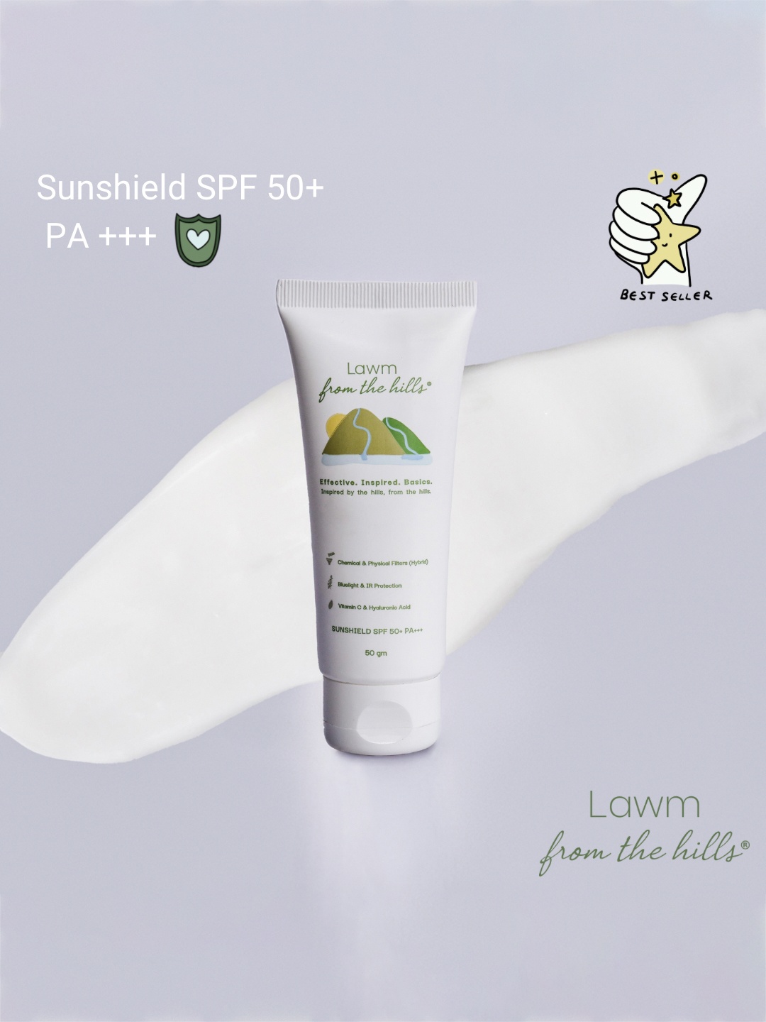 

Lawm from the hills Sun Shield No White Cast Sunscreen SPF 50+ PA+++ - 50 g