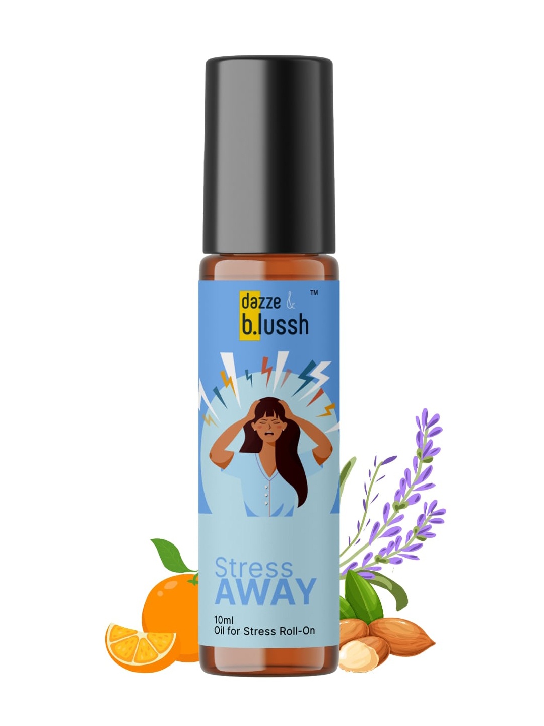 

Dazze and blussh Stress Away Roll On With Almond Oil - 10 ml, Yellow