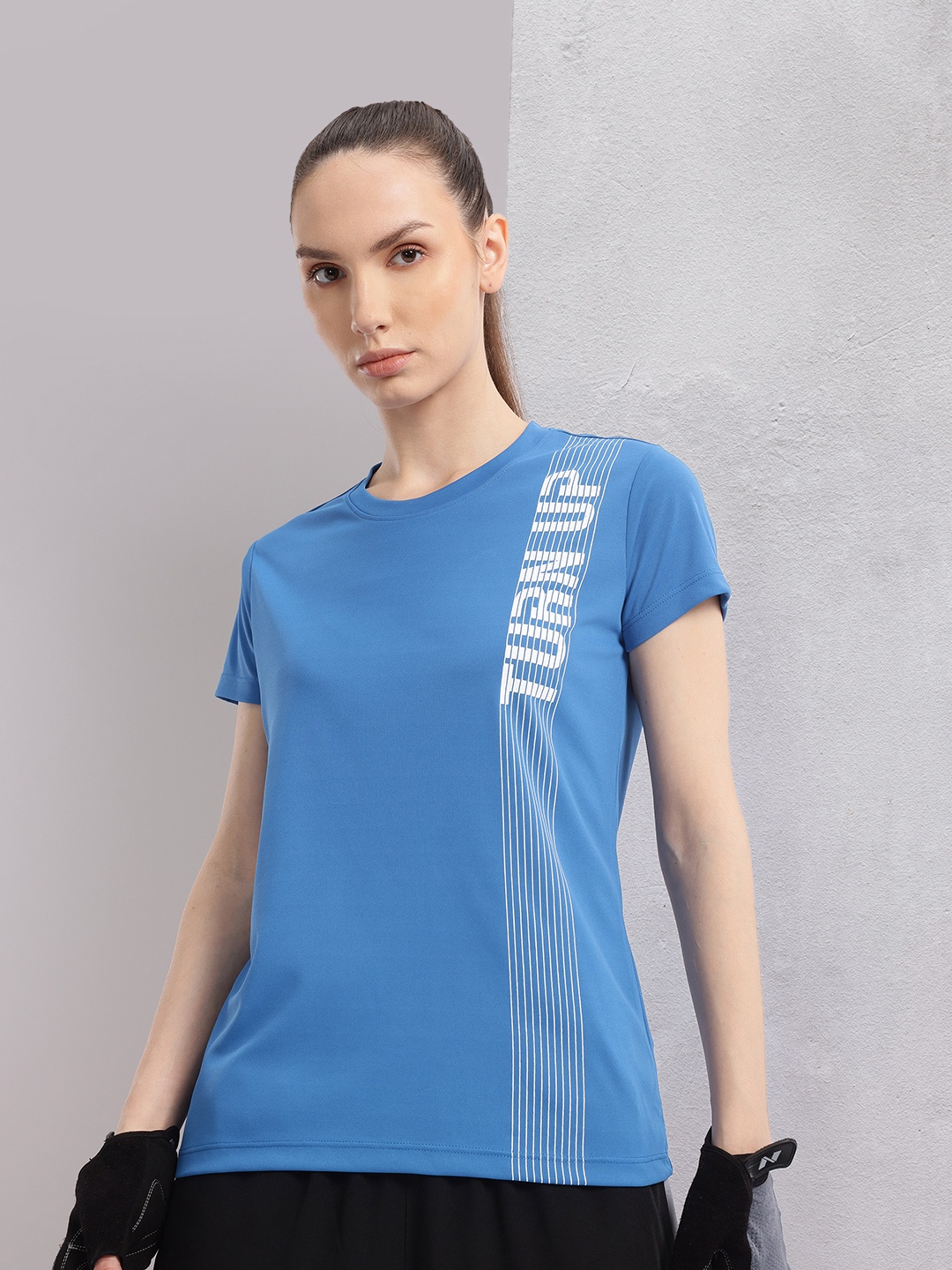 

HRX by Hrithik Roshan Printed Rapid-Dry Training T-shirt, Blue