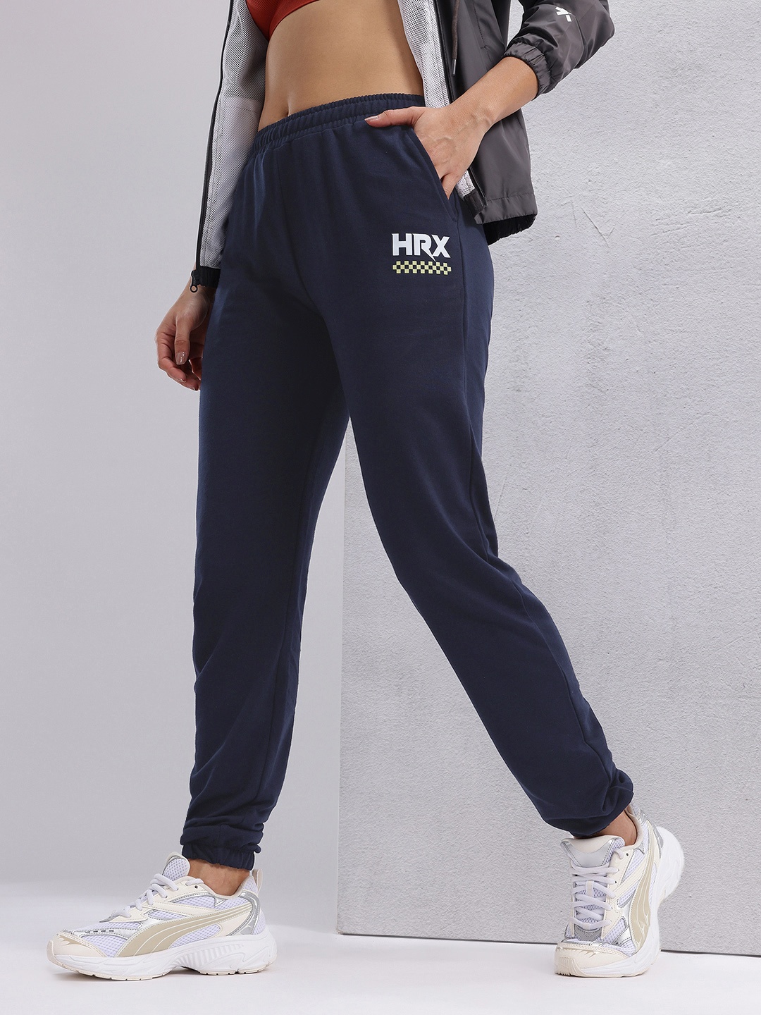 

HRX by Hrithik Roshan Women Printed Joggers, Navy blue