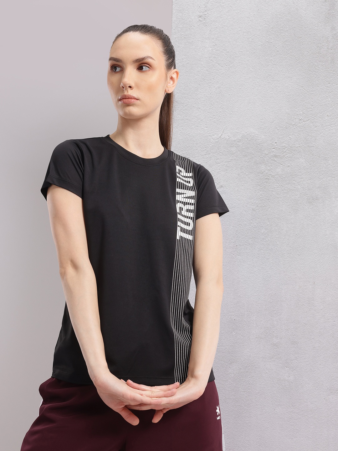 

HRX by Hrithik Roshan Printed Rapid-Dry Training T-shirt, Black