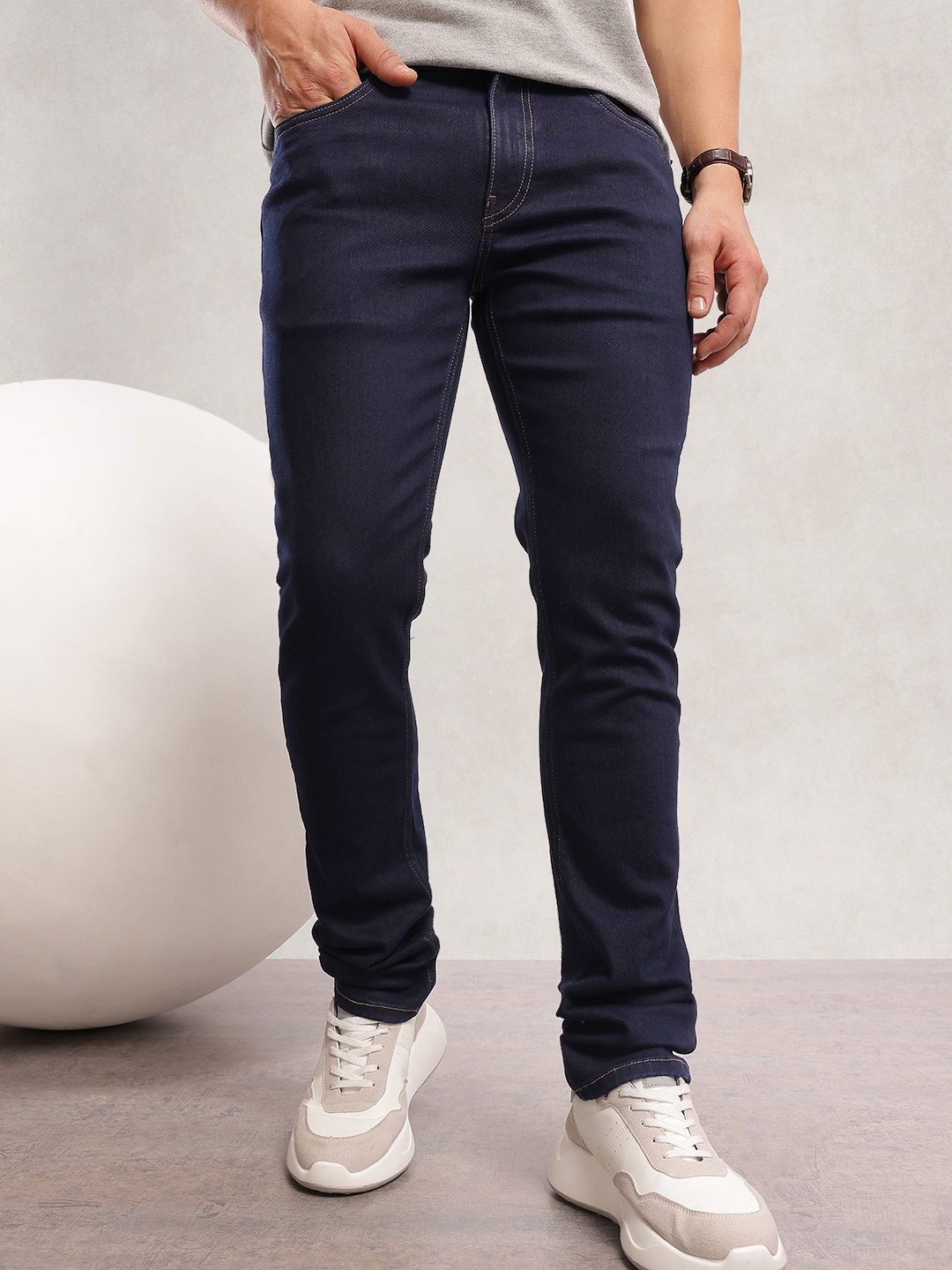 

Nautica Men Slim Fit Stretchable Jeans, Navy blue