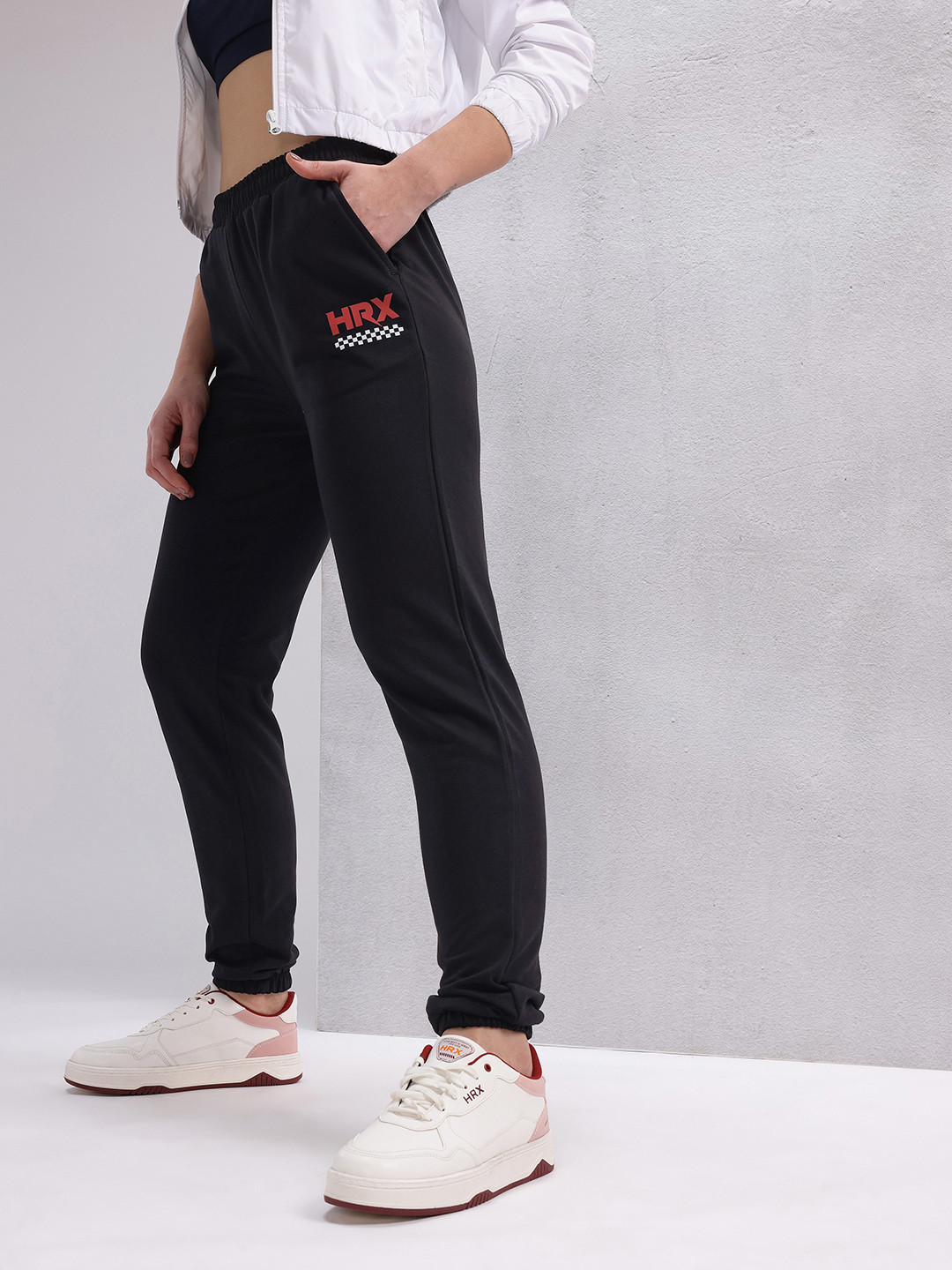 

HRX by Hrithik Roshan Women Brand Logo Printed Joggers, Black