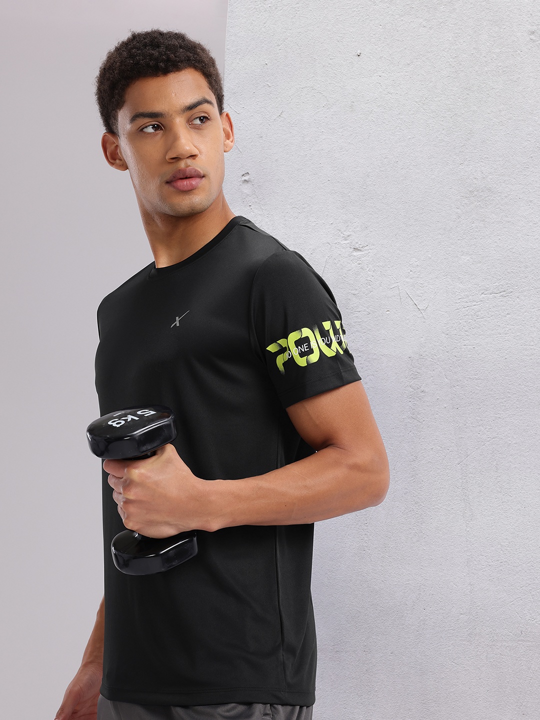 

HRX by Hrithik Roshan Placement Print Training T-shirt, Black