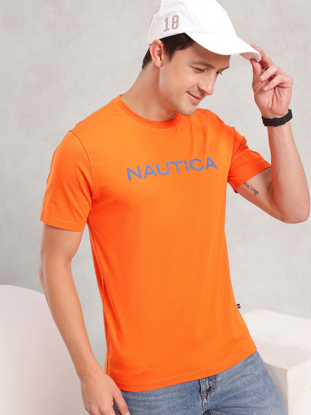 

Nautica Typography Printed T-shirt, Orange