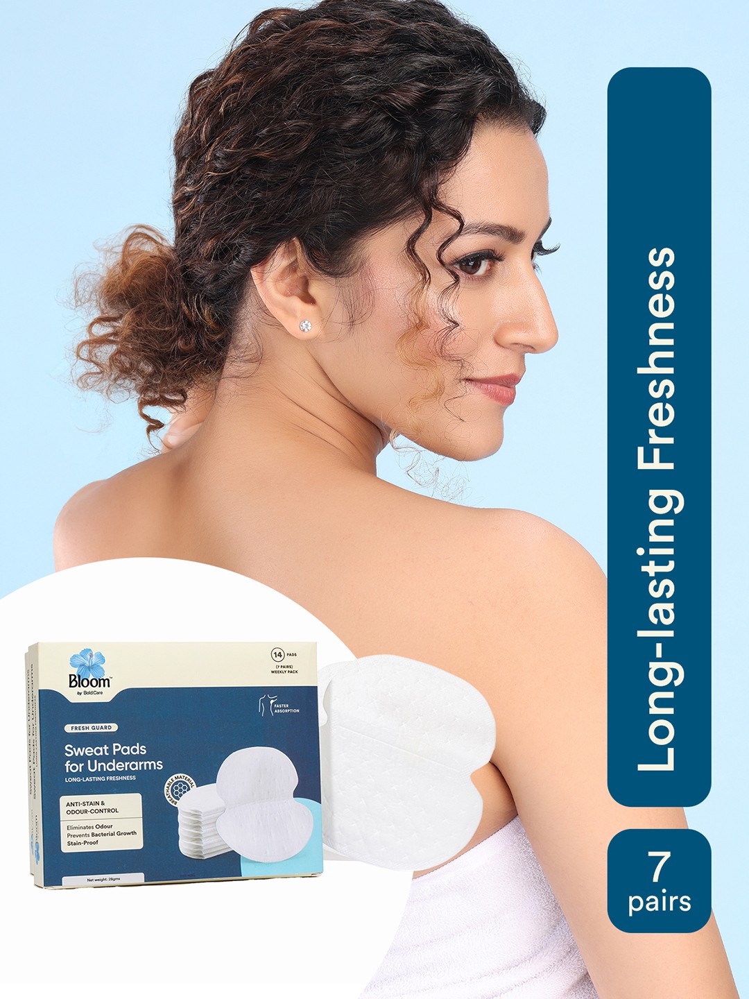 

Bloom Swear Pads For Underarms - 7 Pairs, White
