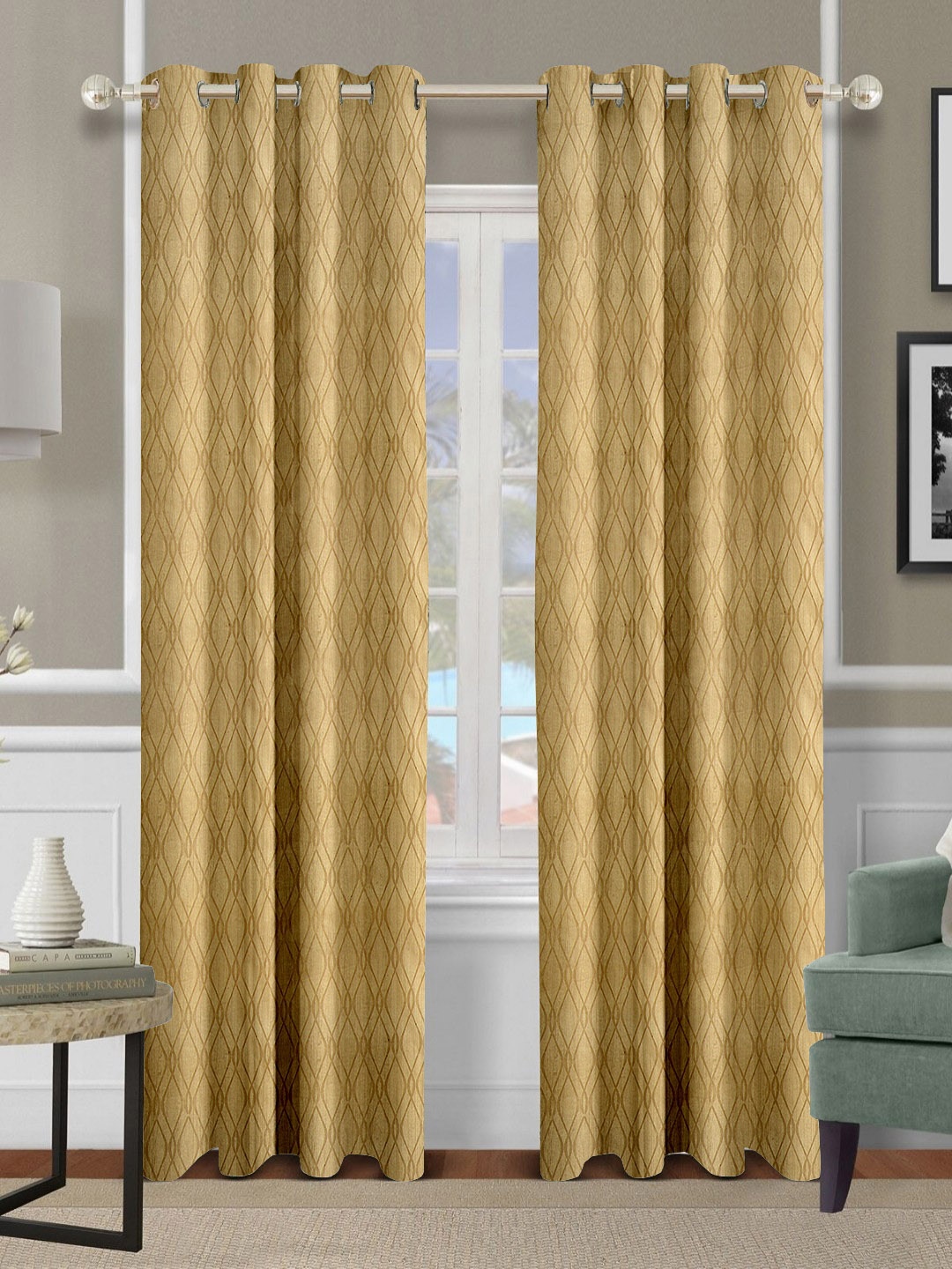 

Aura Beige Set of 2 Ethnic Motifs Door Curtain