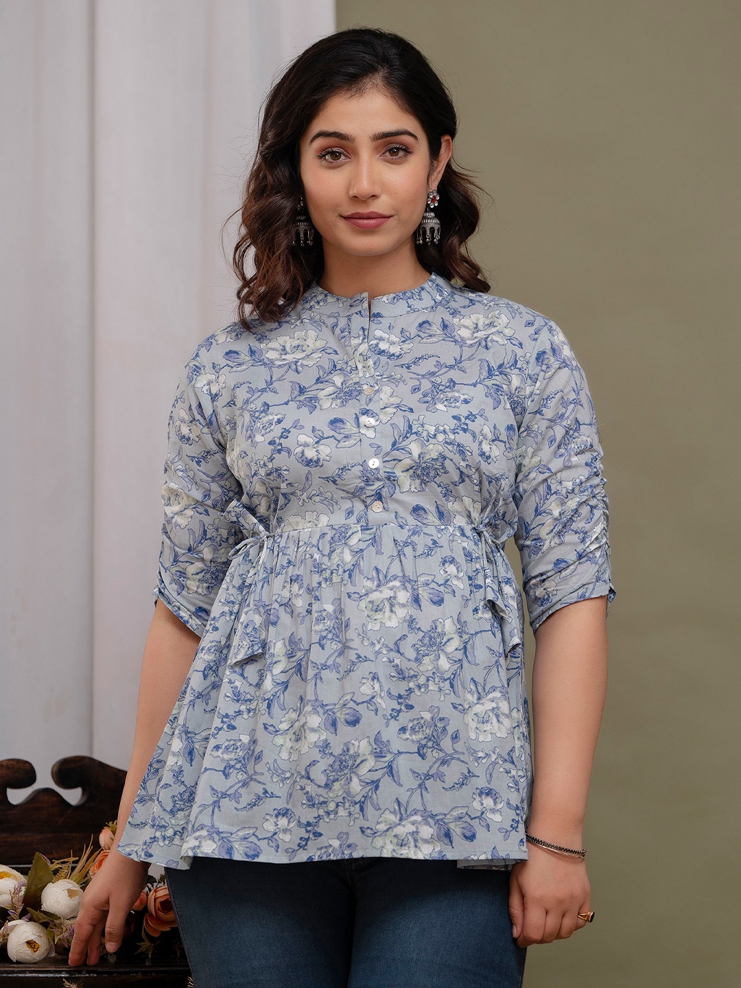 

MURLI KURTI Printed Tunic, Blue