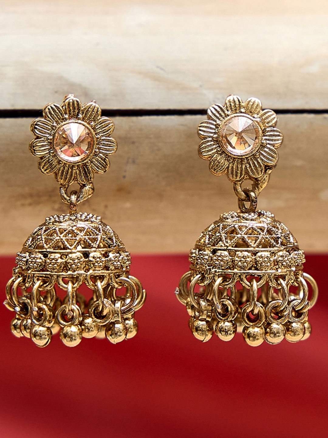 

Fida Dome Shaped Jhumkas Earrings, Gold