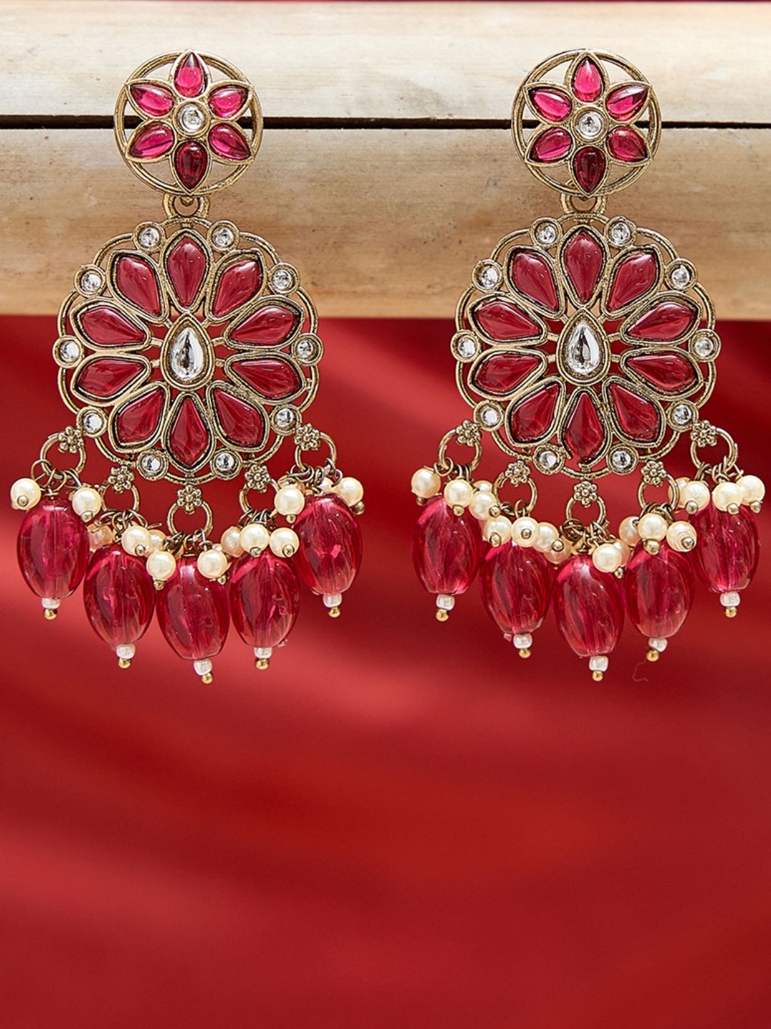 

Fida Geometric Chandbalis Earrings, Gold