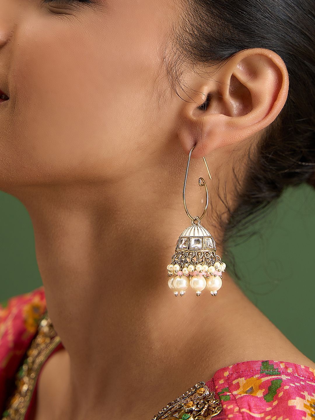 

Fida Dome Shaped Jhumkas Earrings, Gold