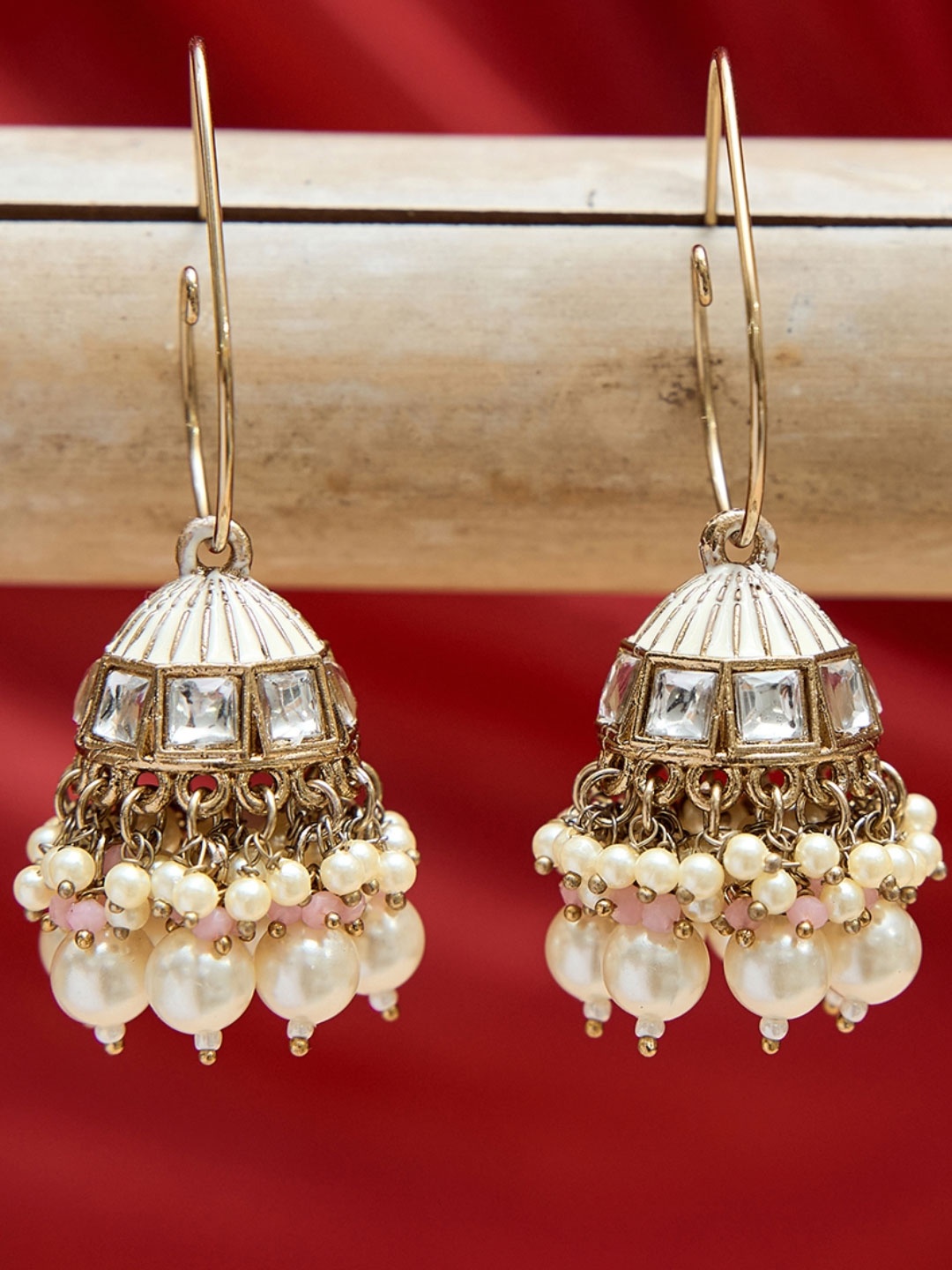 

Fida Dome Shaped Jhumkas Earrings, Gold