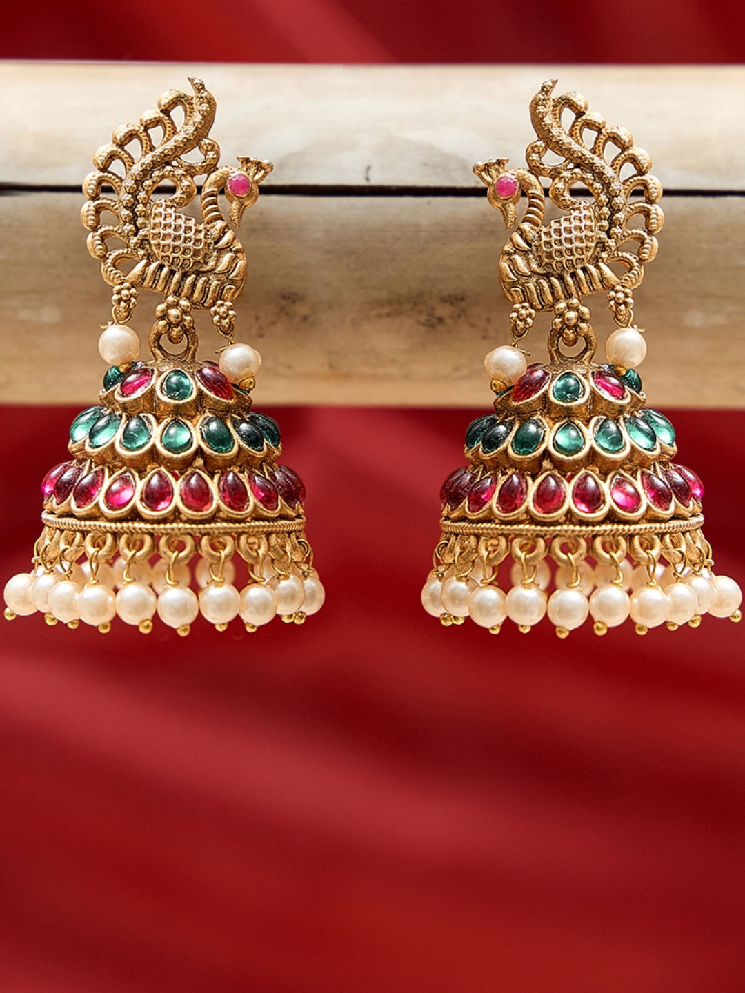 

Fida Dome Shaped Jhumkas Earrings, Gold