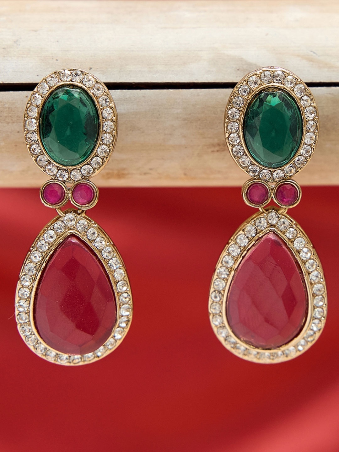 

Fida Geometric Drop Earrings, Gold