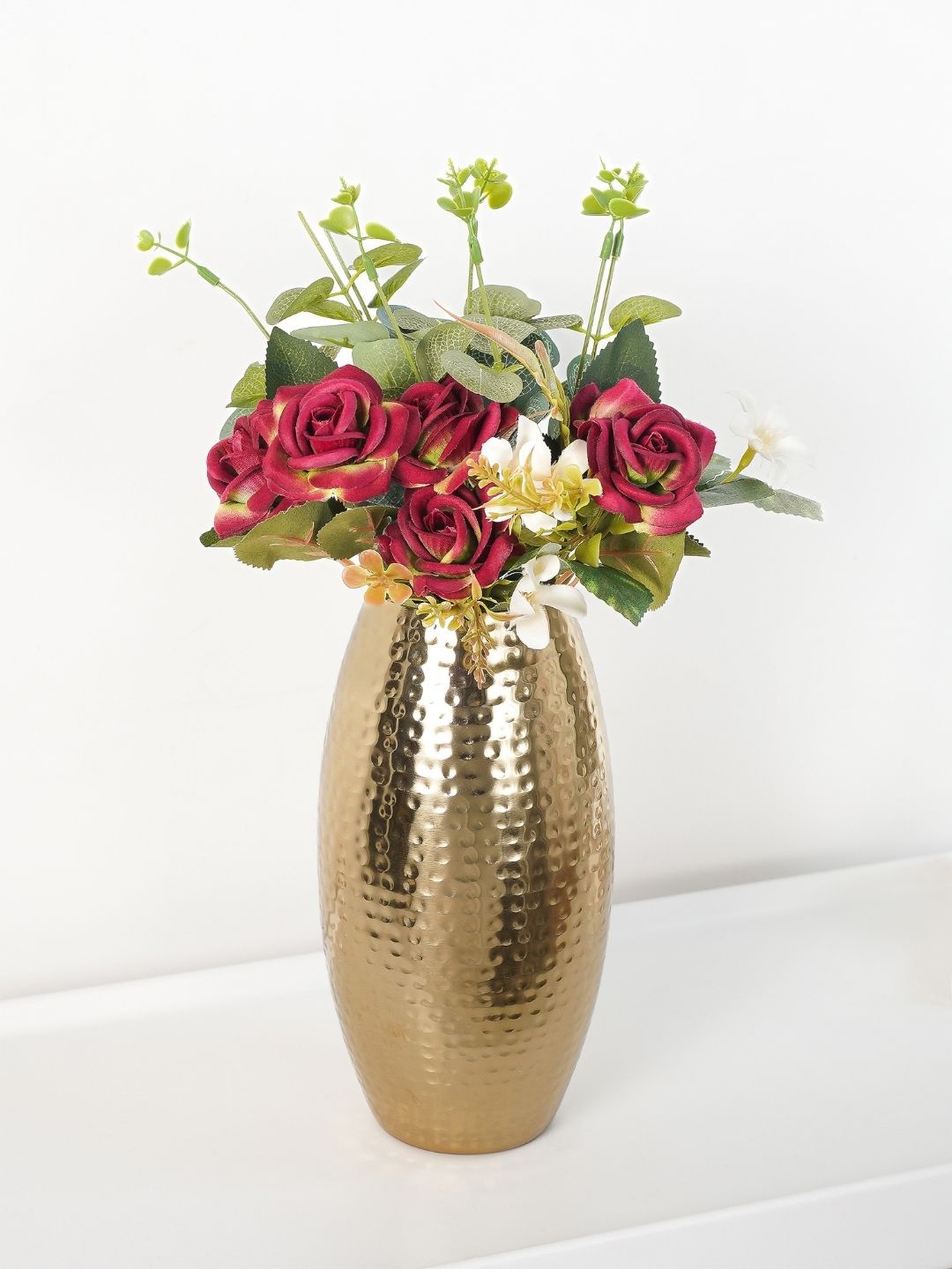 

BEHOMA Glossy Vase With Artificial Flowers, Gold