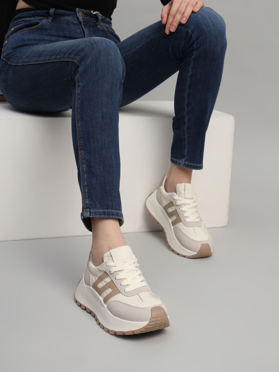 

Truffle Collection Women Suede Sneakers, Beige