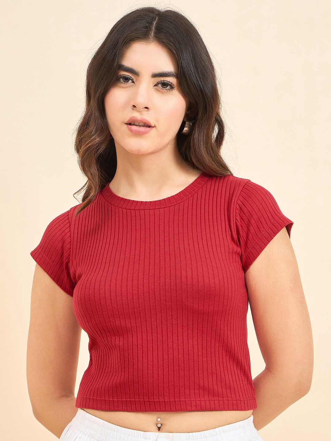 

Strong And Brave Crop Top, Red