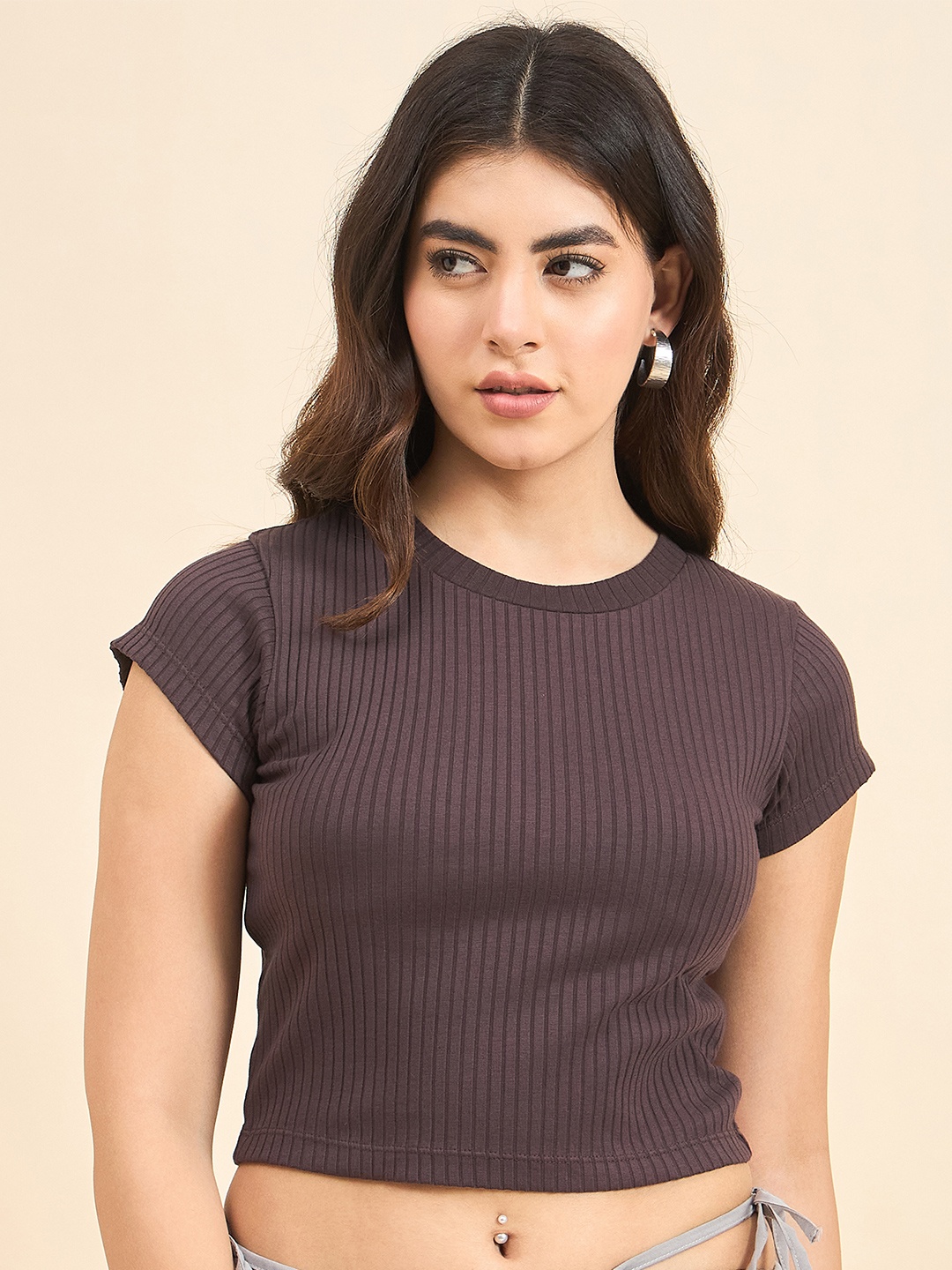 

Strong And Brave Crop Top, Brown