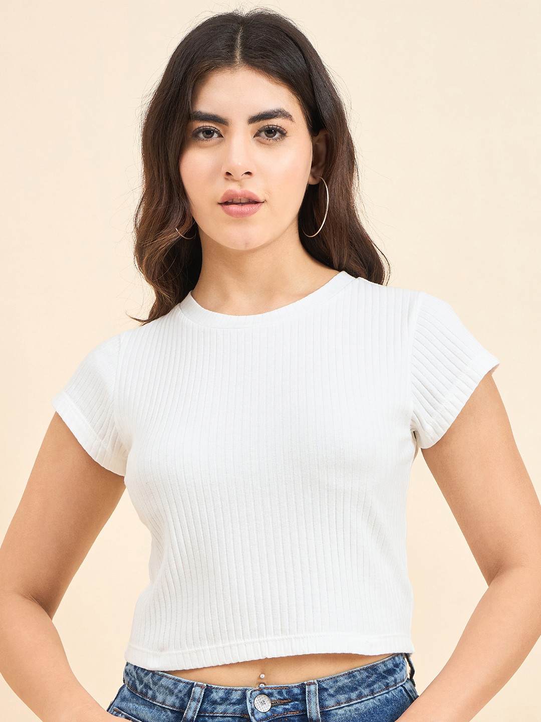 

Strong And Brave Crop Top, White