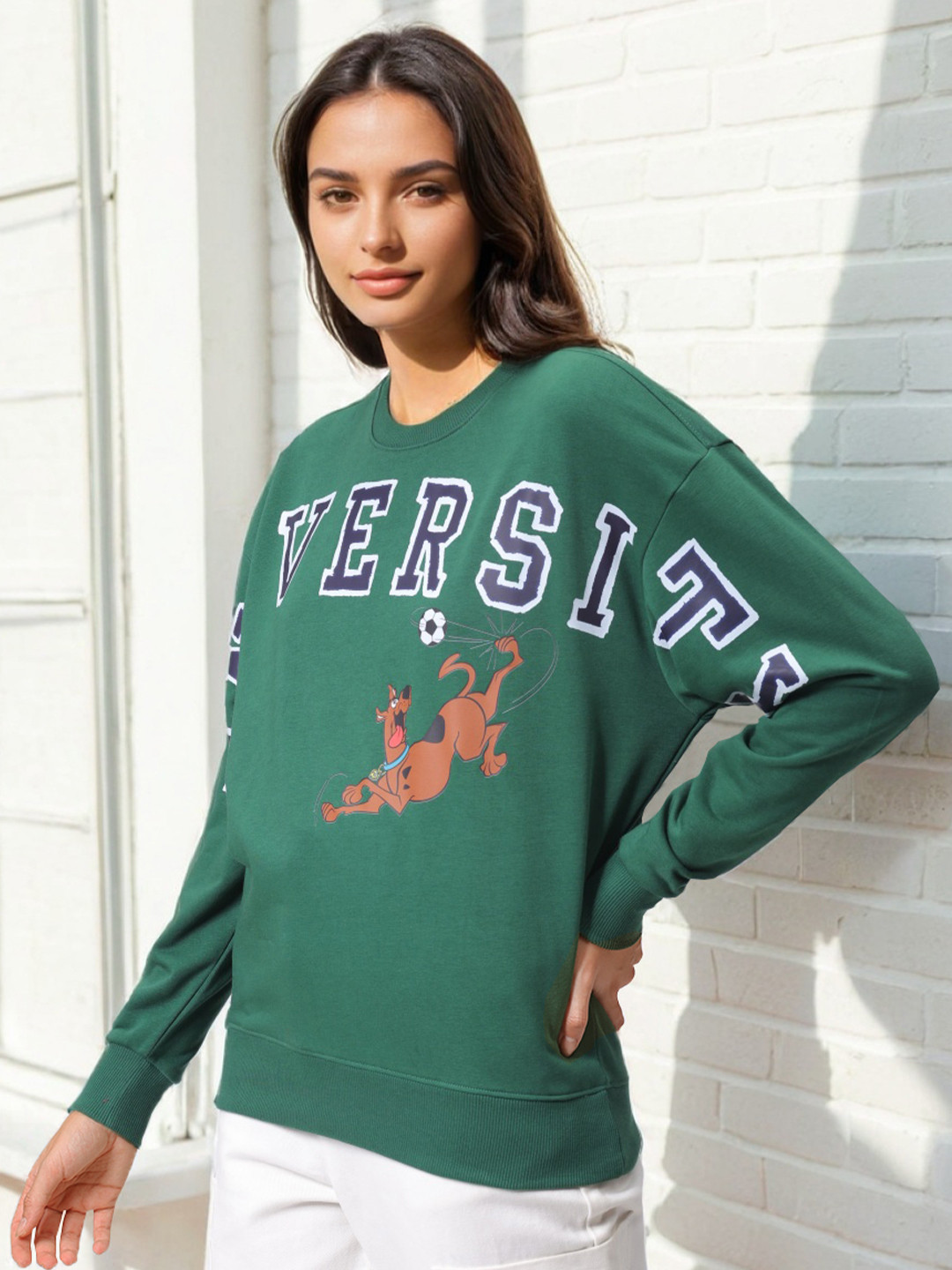 

Freehand by The Indian Garage Co Women Printed Sweatshirt, Green