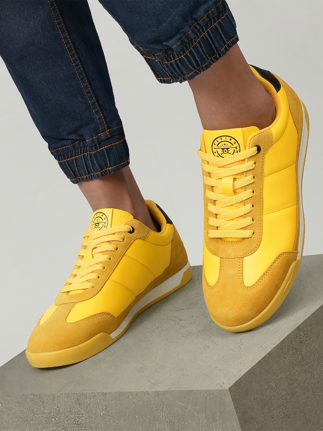 

Flying Machine Men PU Sneakers, Yellow