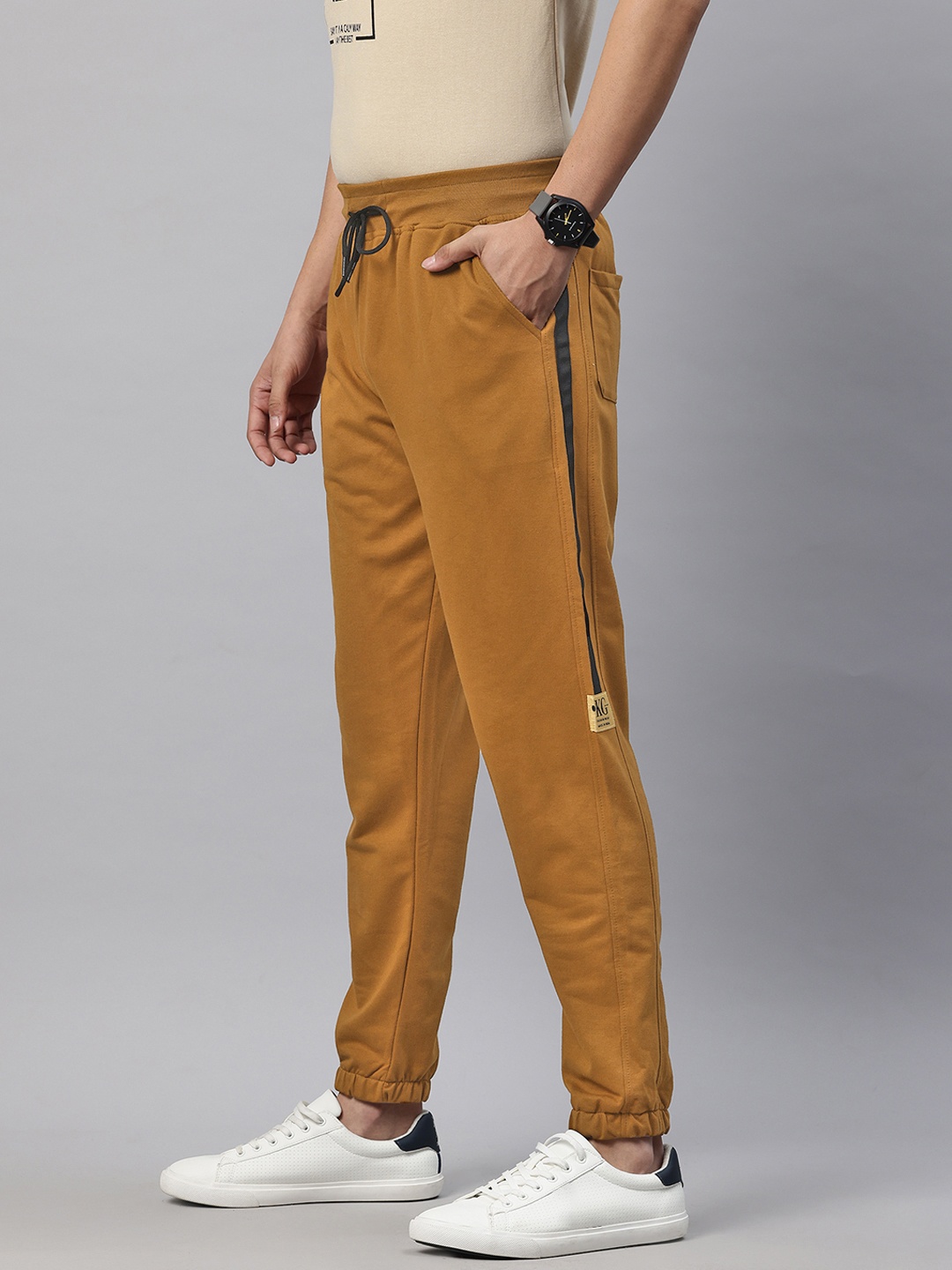 

POSHAX Men Regular Fit Joggers, Mustard