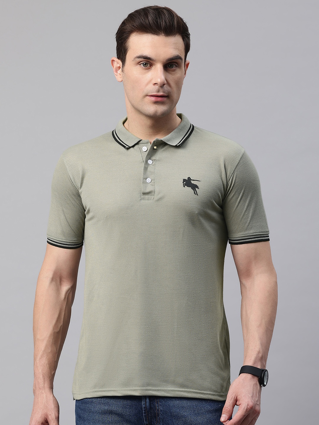 POSHAX Polo Collar T-shirt, Green